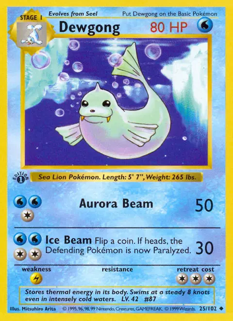 Dewgong, Base Set 25/102