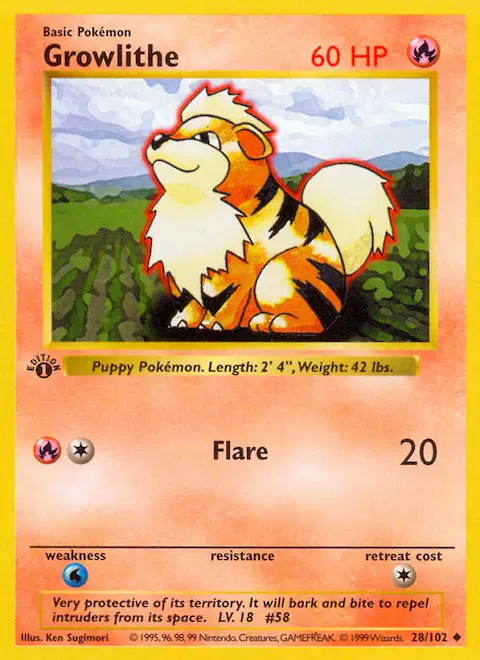 Growlithe, Base Set 28/102