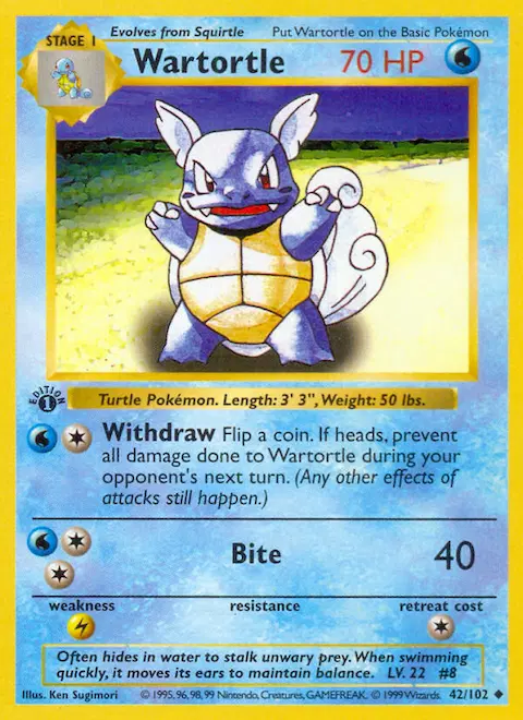 Wartortle, Base Set 42/102