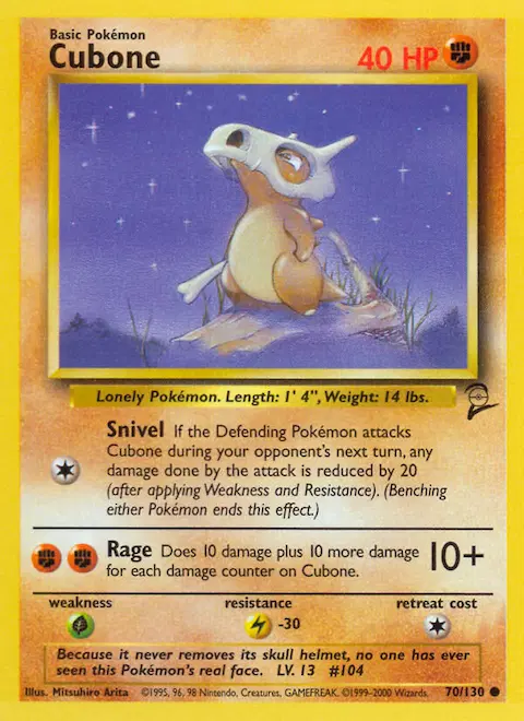 Cubone, Base Set 2 70/130