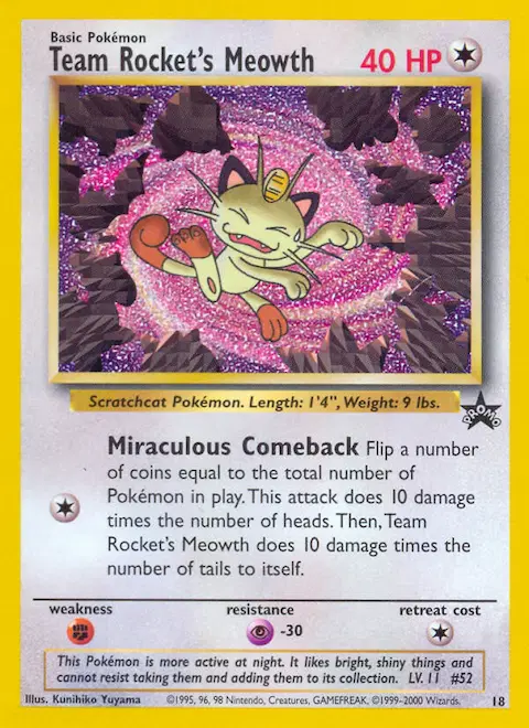 Team Rocket's Meowth, Wizards Black Star Promos 18/53