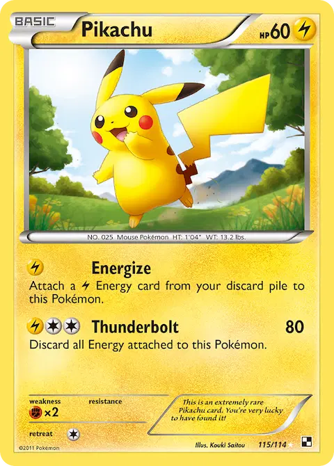 Pikachu, Black & White 115/114