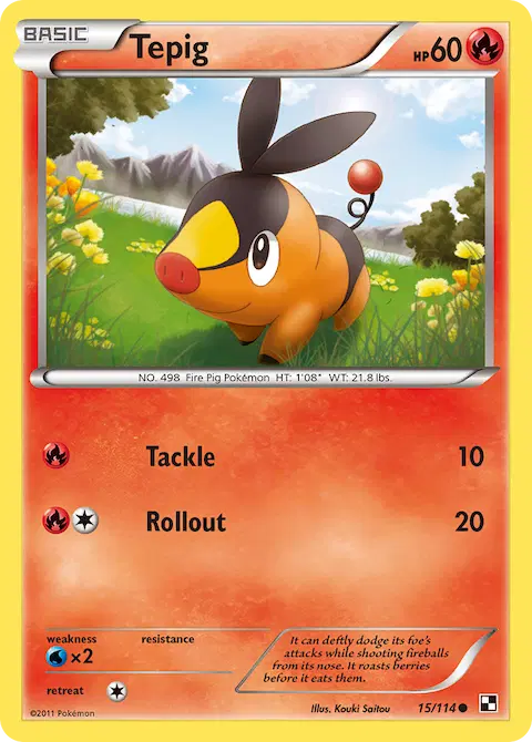 Tepig, Black & White 15/114