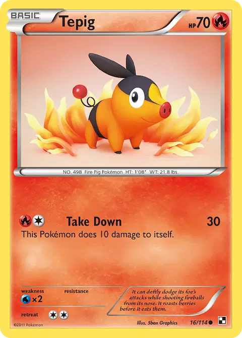 Tepig, Black & White 16/114
