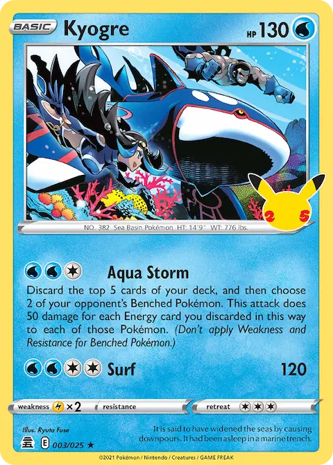 Kyogre, Celebrations 3/25