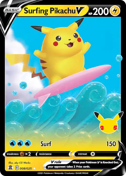 Surfing Pikachu V, Celebrations 8/25