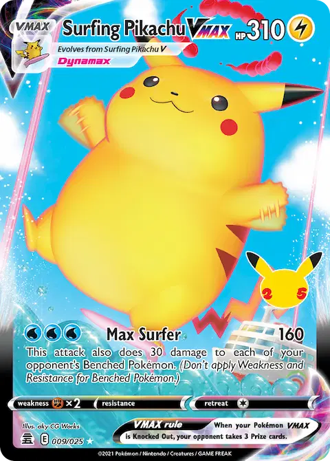 Surfing Pikachu VMAX, Celebrations 9/25