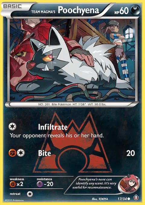 Team Magma's Poochyena, Double Crisis 17/34