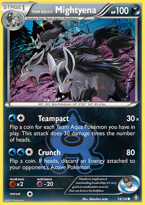 Team Aqua's Mightyena, Double Crisis 18/34