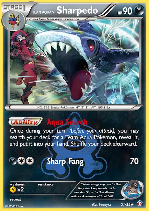 Team Aqua's Sharpedo, Double Crisis 21/34