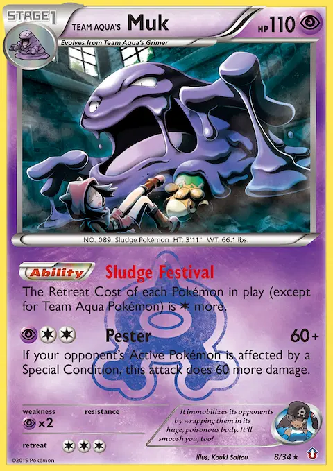 Team Aqua's Muk, Double Crisis 8/34