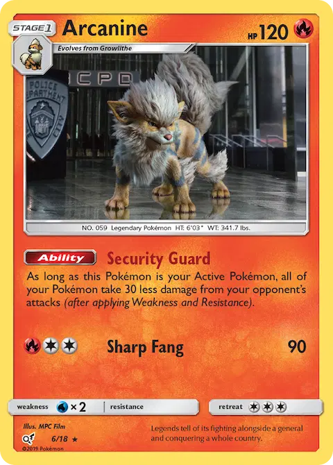 Arcanine, Detective Pikachu 6/18