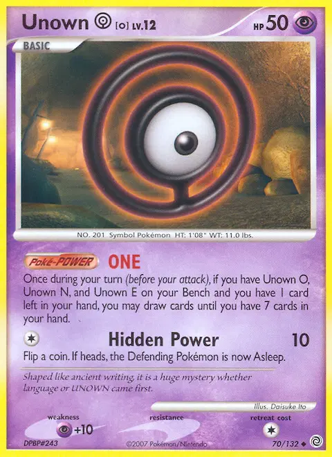 Unown O, Secret Wonders 70/132