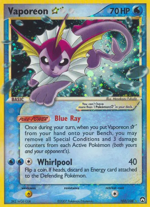 Vaporeon ☆, Power Keepers 102/108