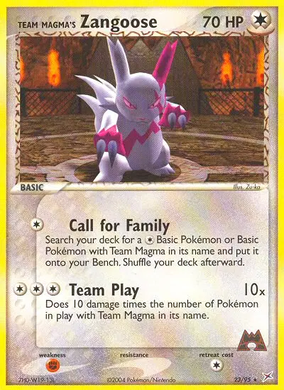 Team Magma's Zangoose, Team Magma vs Team Aqua 23/95