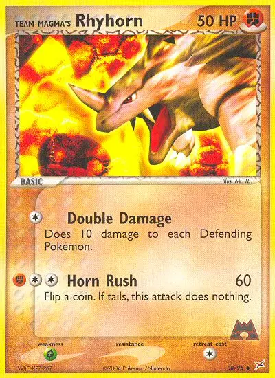 Team Magma's Rhyhorn, Team Magma vs Team Aqua 38/95