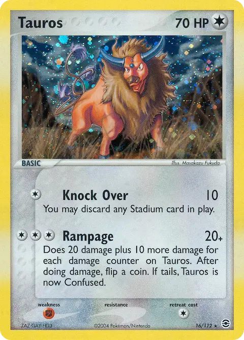 Tauros, FireRed & LeafGreen 16/112