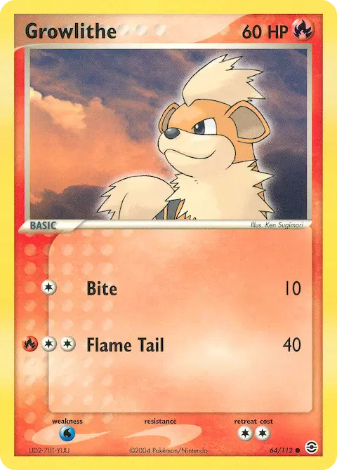 Growlithe, FireRed & LeafGreen 64/112