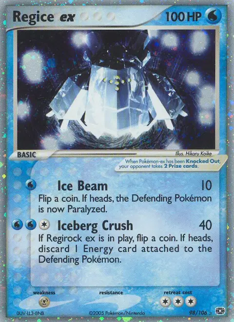 Regice ex, Emerald 98/106