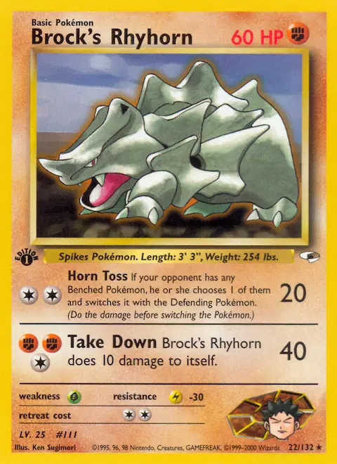 Brock's Rhyhorn, Gym Heroes 22/132