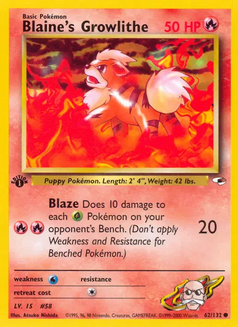 Blaine's Growlithe, Gym Heroes 62/132