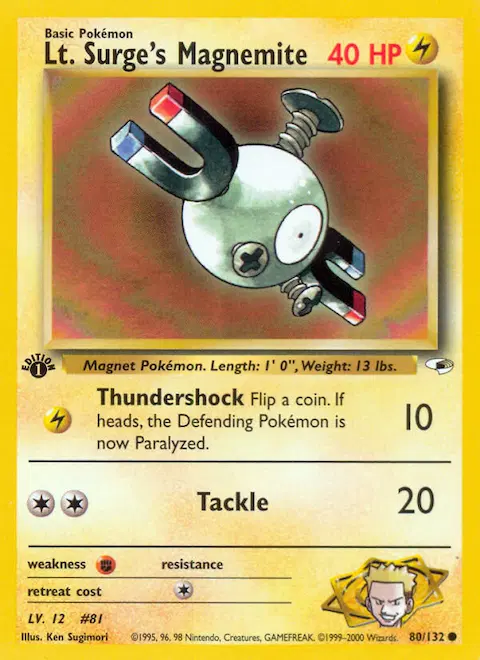 Lt. Surge's Magnemite, Gym Heroes 80/132