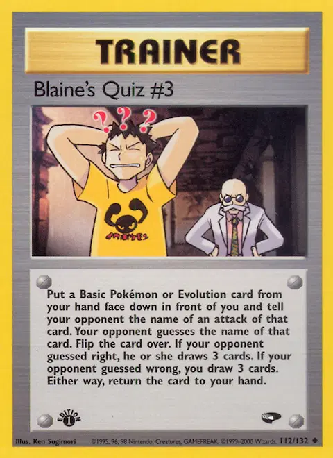 Blaine's Quiz #3, Gym Challenge 112/132