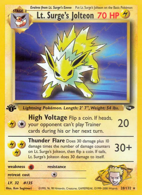 Lt. Surge's Jolteon, Gym Challenge 28/132