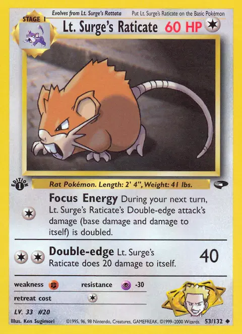 Lt. Surge's Raticate, Gym Challenge 53/132