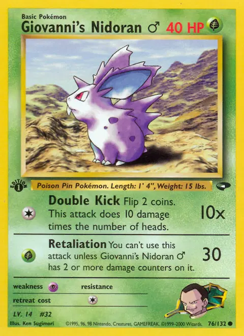 Giovanni's Nidoran ♂, Gym Challenge 76/132
