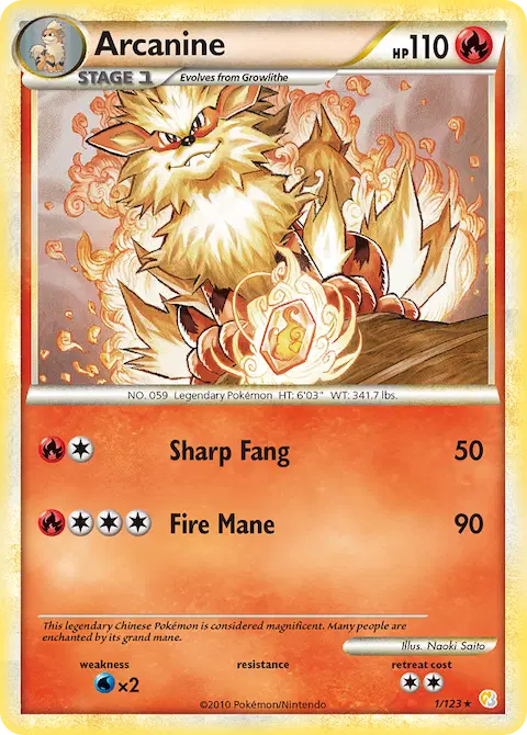 Arcanine, HeartGold SoulSilver 1/123