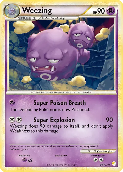 Weezing, HeartGold SoulSilver 34/123
