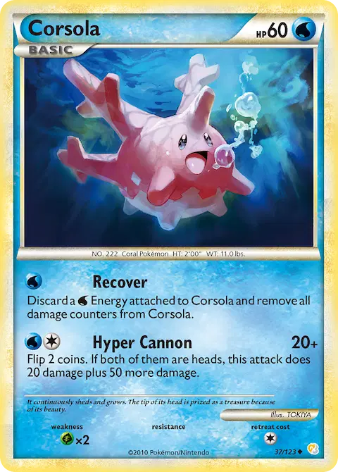 Corsola, HeartGold SoulSilver 37/123