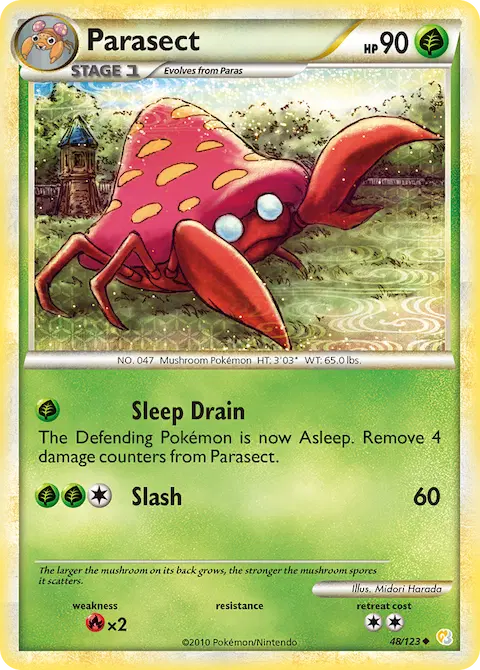 Parasect, HeartGold SoulSilver 48/123