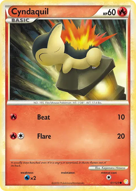Cyndaquil, HeartGold SoulSilver 61/123