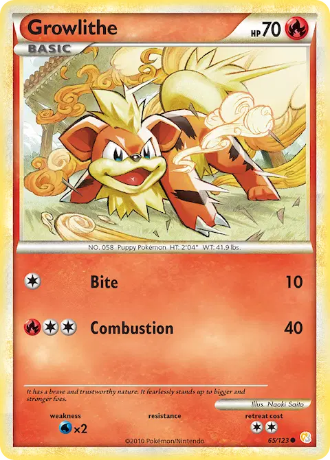 Growlithe, HeartGold SoulSilver 65/123