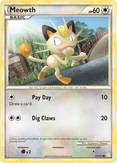 Meowth, HeartGold SoulSilver 75/123