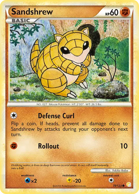 Sandshrew, HeartGold SoulSilver 79/123