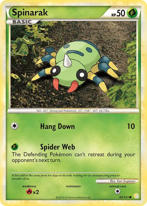 Spinarak, HeartGold SoulSilver 83/123