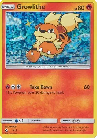 Growlithe, McDonald's Collection 2018 1/12