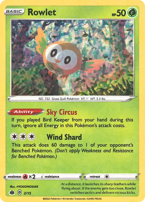Rowlet, McDonald's Collection 2022 2/15