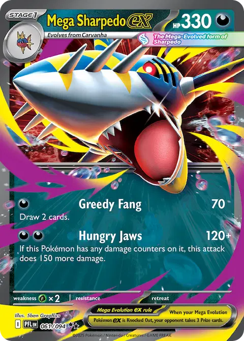 Mega Sharpedo ex, Phantasmal Flames 061/094