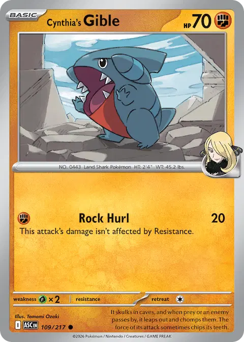 Cynthia's Gible, Ascended Heroes 109/217