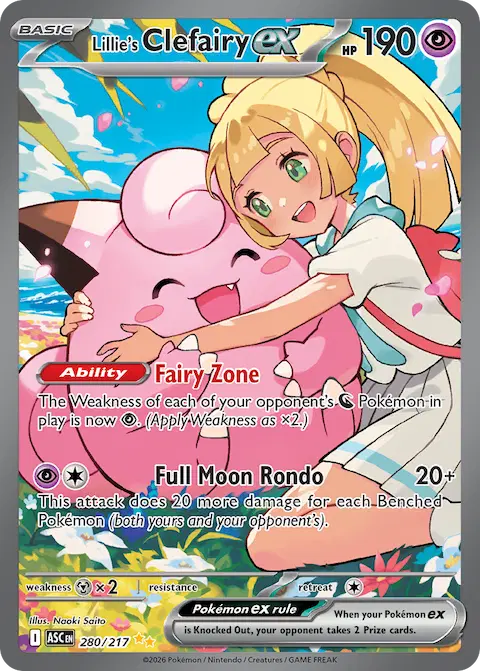 Lillie's Clefairy ex, Ascended Heroes 280/217