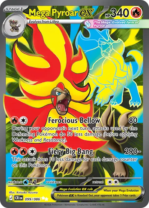Mega Pyroar ex, Chaos Rising 099/086