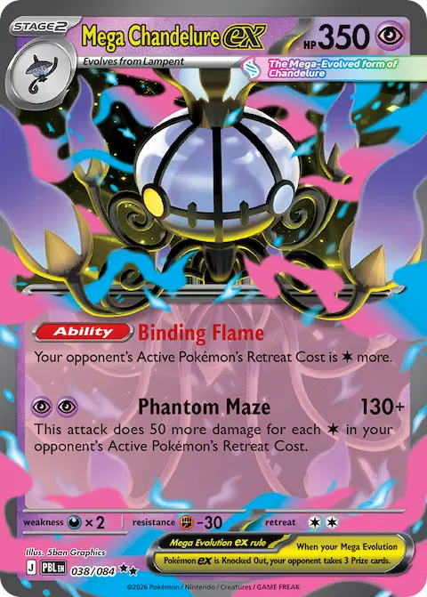 Mega Chandelure ex, Pitch Black 038/084
