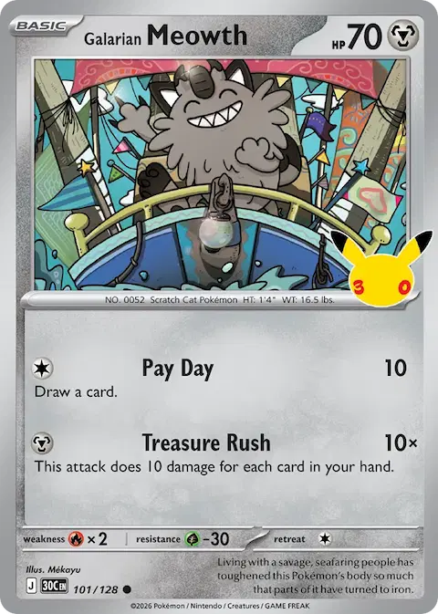 Galarian Meowth, 30th Celebration 101/128