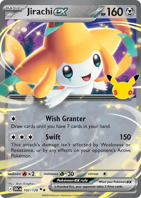 Jirachi ex, 30th Celebration 102/128