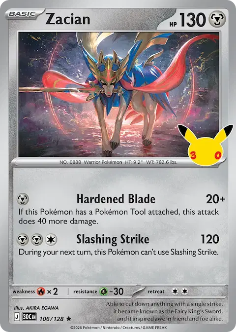 Zacian, 30th Celebration 106/128