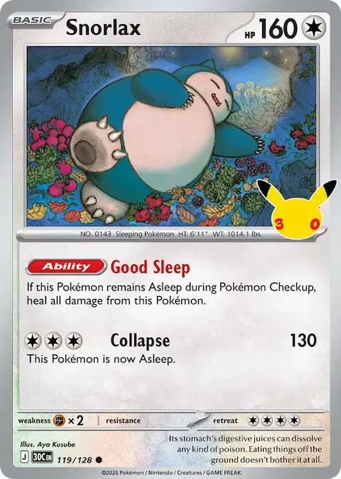 Snorlax, 30th Celebration 119/128